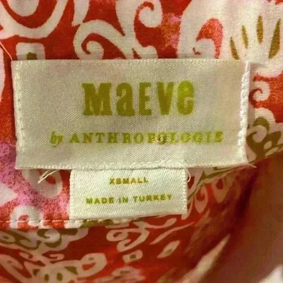 Maeve by Anthropologie 100% Cotton Printed Flutter Sleeve Babydoll Dress Size XS - Picture 2 of 13